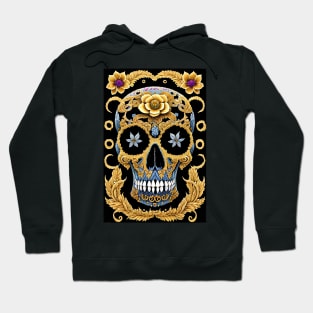 Gold and Blue Bohemian Skull Hoodie